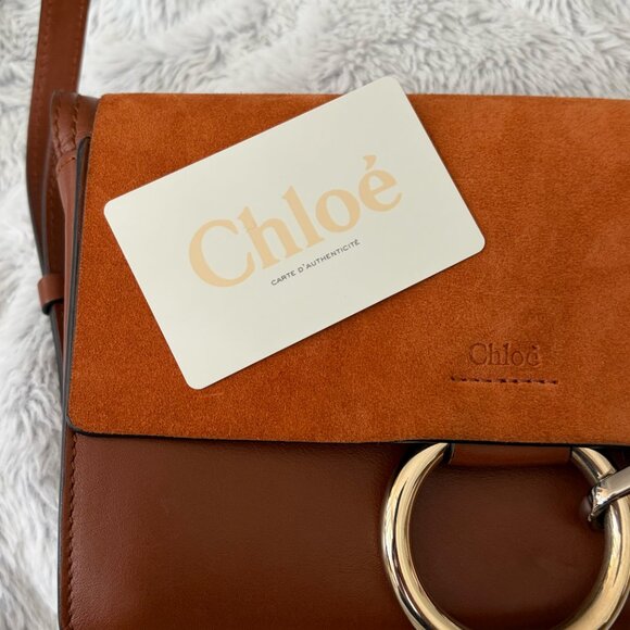 Chloe Faye Leather Suede Small Crossbody Bag - Picture 11 of 13